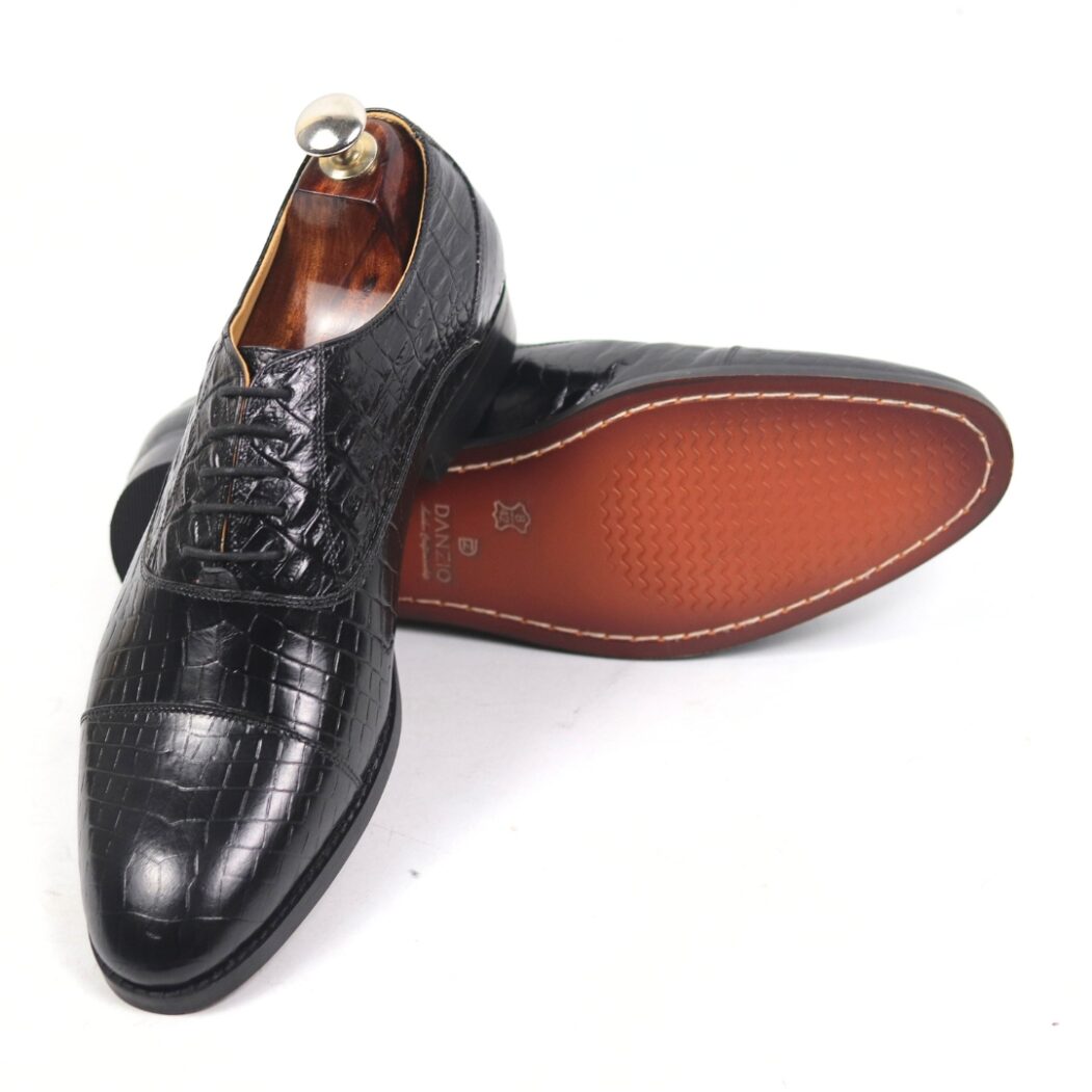 DANZIO Mafia Croco-Print Leather Oxford Shoes For Men (Limited Edition)