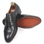 DANZIO Black Croco-Print Leather Monk Shoes