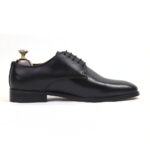 DANZIO Classic Black Leather Derby Shoes For Men