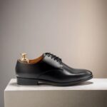 DANZIO Classic Black Leather Derby Shoes For Men