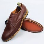 DANZIO Brown PDM Leather Derby Shoe For Men