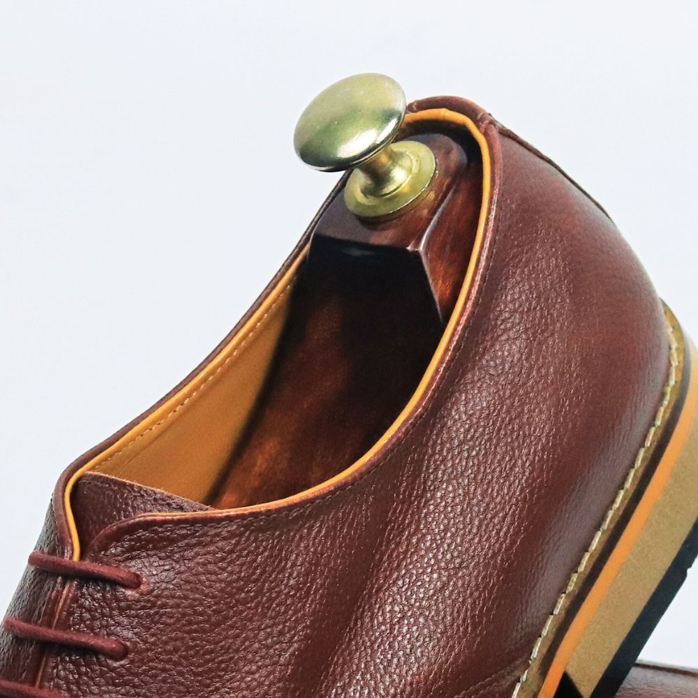 DANZIO Brown PDM Leather Derby Shoe For Men