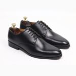 DANZIO Classic Black Leather Derby Shoes For Men