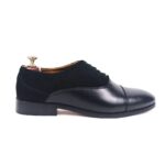 DANZIO Black CG-Suede Leather Oxford Shoes For Men