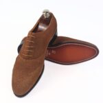 DANZIO Brown Suede Leather Brogue Oxford Shoes For Men