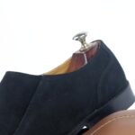 DANZIO Black Suede Leather Monk Shoes