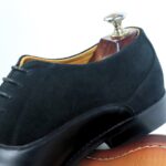 DANZIO Black CG-Suede Leather Oxford Shoes For Men