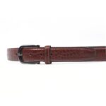 DANZIO Brown Croco-Print Leather Belt