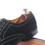 DANZIO Black Suede Leather Derby Shoes For Men