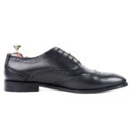 DANZIO Black CG Leather Brogue Oxford Shoes For Men